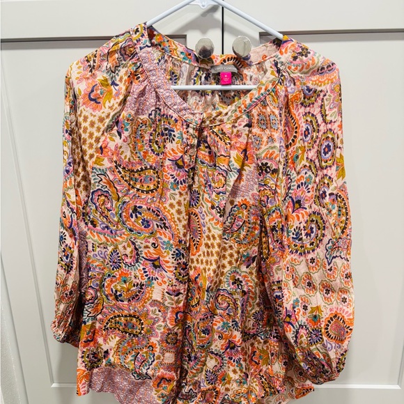 Vince Camuto Colorful Paisley Women's Top Size XL - Picture 5 of 8